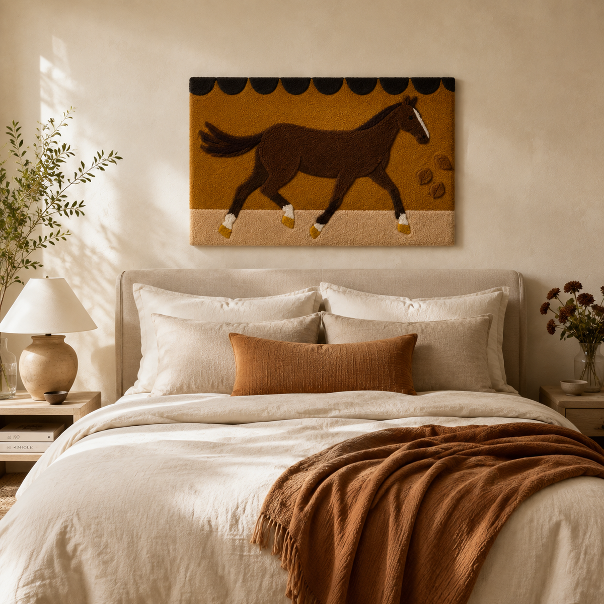 Copper Gallop wall art by Hewn Earth featuring abstract copper-toned metal design on a neutral background.