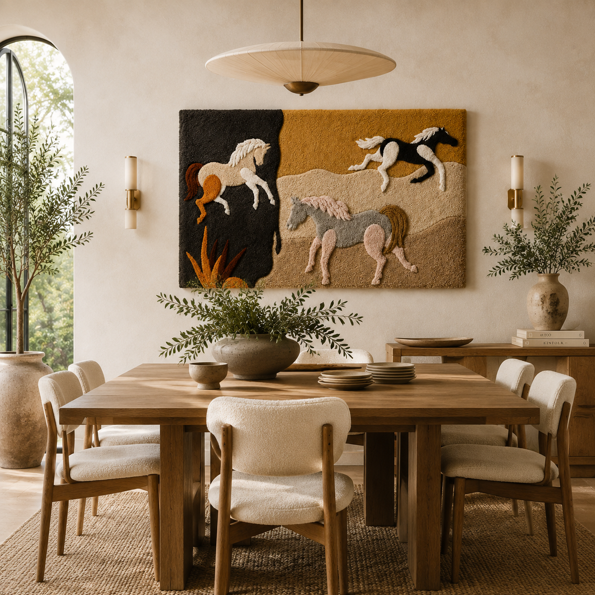 Hewn Earth Meadow Procession wall art featuring vibrant, detailed nature-inspired design on high-quality canvas.