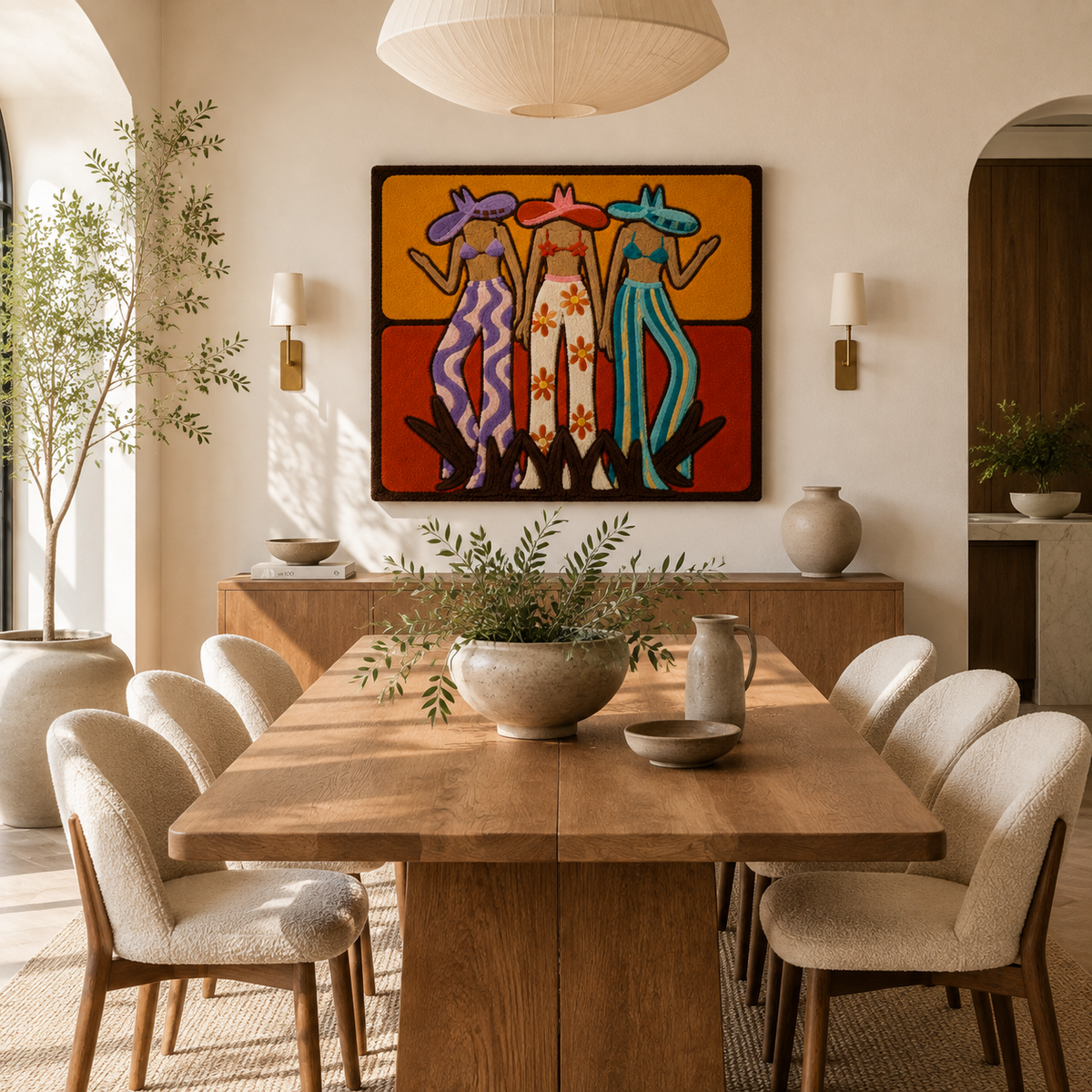 Hewn Earth Hat Society wall art featuring a stylish design on a framed print, ideal for home decor.
