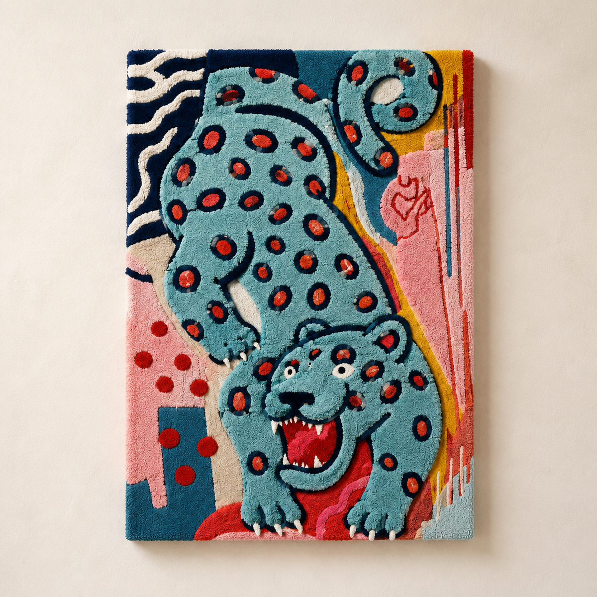 Turquoise Prowler wall art by Hewn Earth featuring a vibrant, abstract design in turquoise and earthy tones.