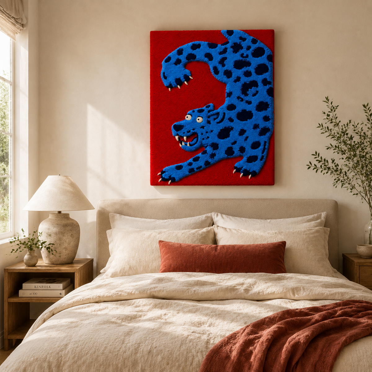 Electric Leopard wall art by Hewn Earth featuring a vibrant, electric-themed leopard design for modern room decor.