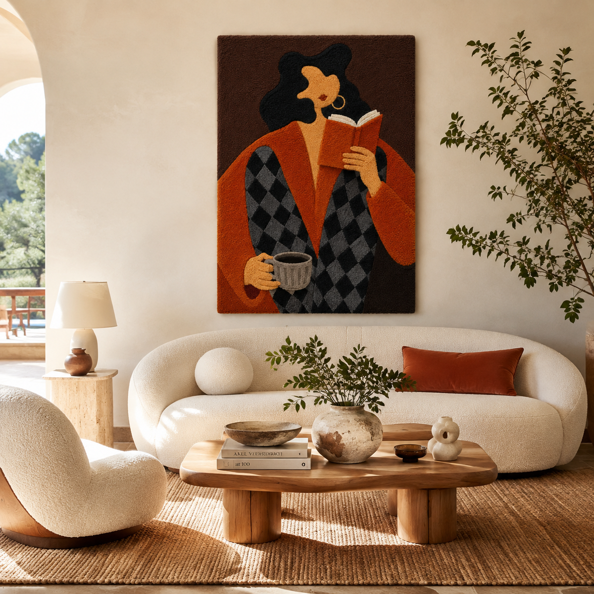 Amber Tea Muse wall art by Hewn Earth featuring warm amber tones and intricate design for a stylish room decor accent.