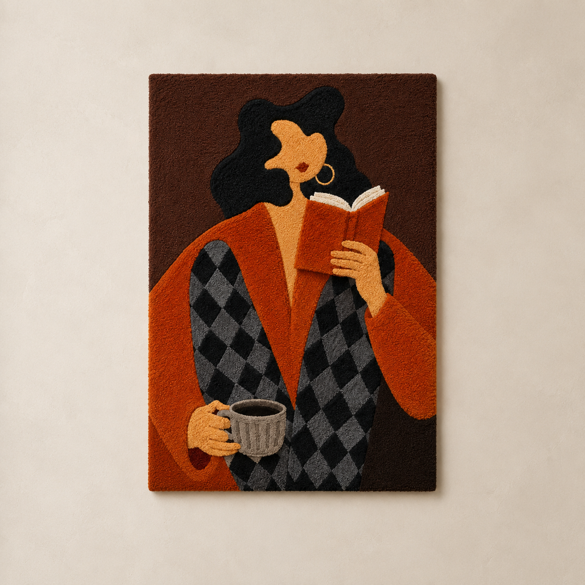 Amber Tea Muse wall art by Hewn Earth, featuring warm amber tones and abstract design, perfect for modern interior decor.