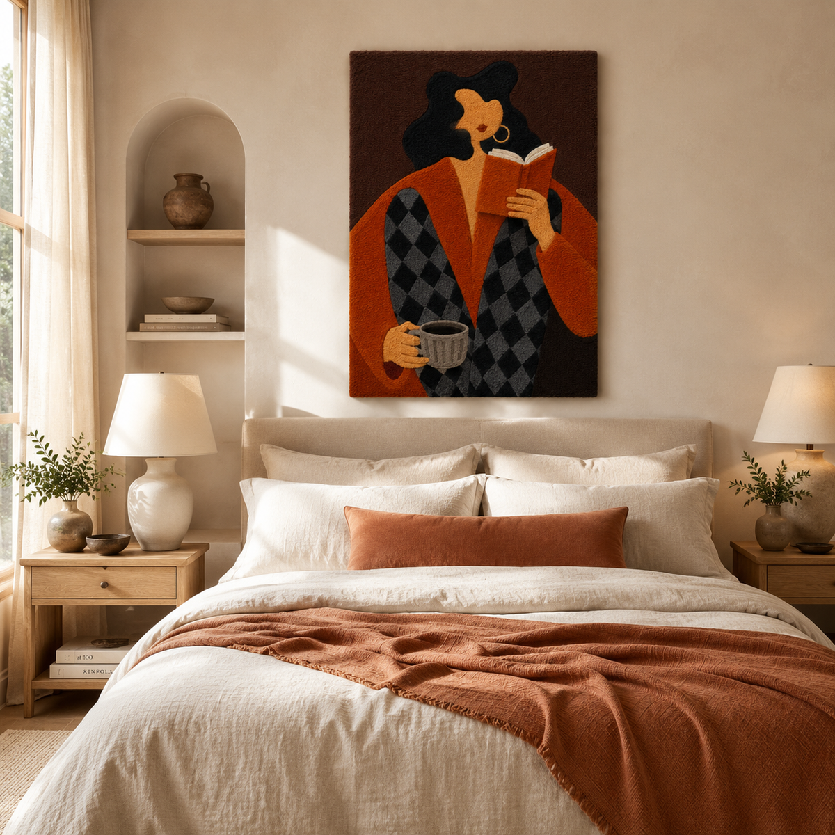 Amber Tea Muse wall art by Hewn Earth featuring warm amber tones and abstract design, perfect for enhancing interior decor.
