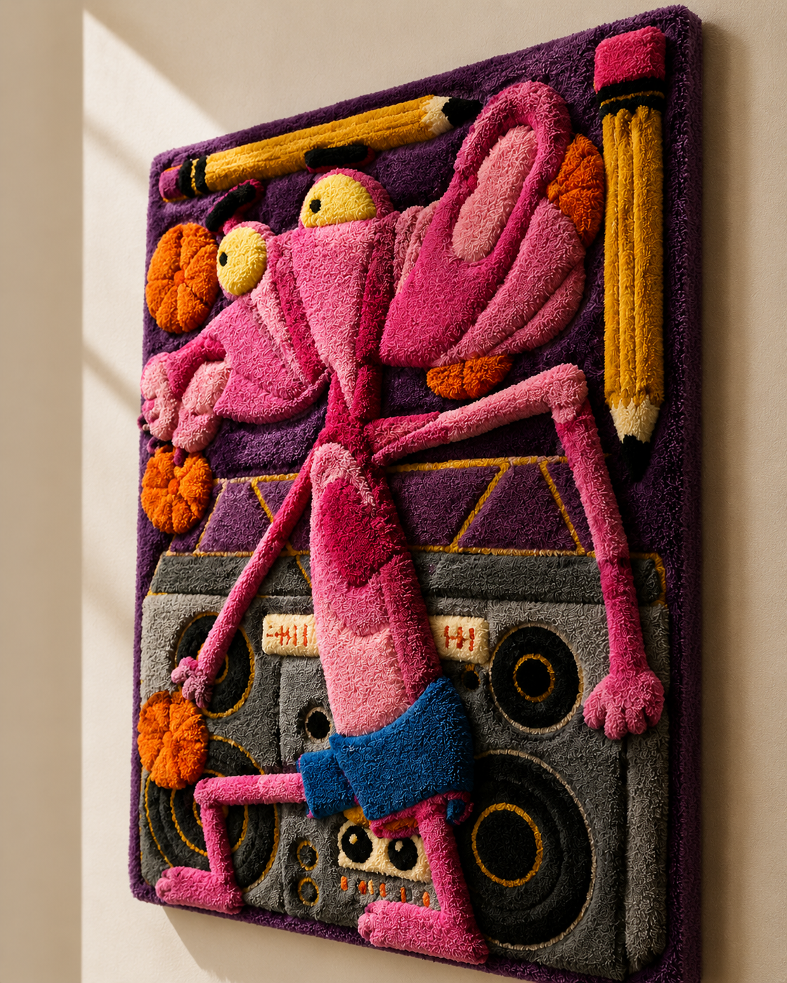 Pink Court Rebel wall art by Hewn Earth featuring vibrant pink tones and abstract design on a textured background.