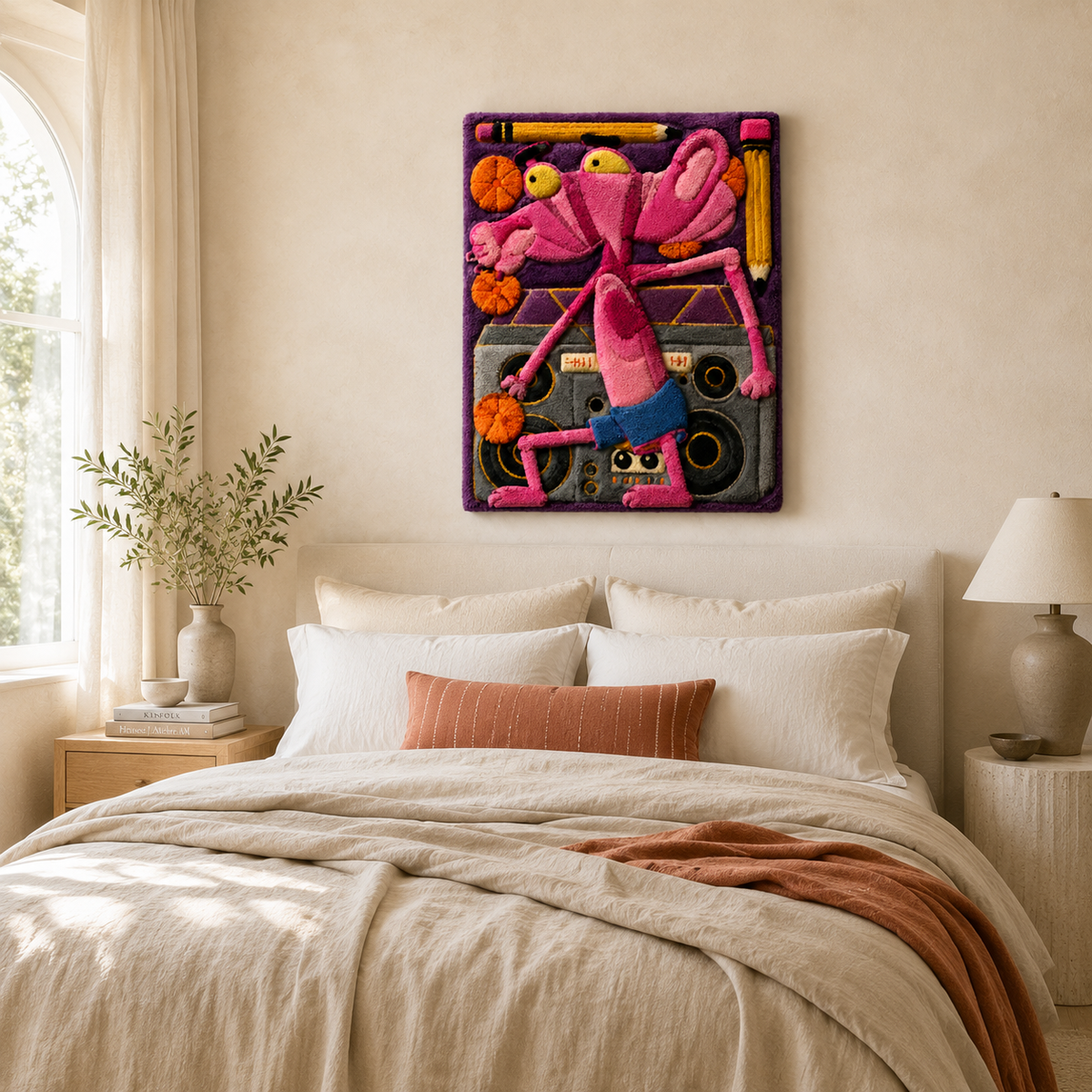 Pink Court Rebel wall art by Hewn Earth featuring vibrant pink abstract design on a canvas wall decor piece.