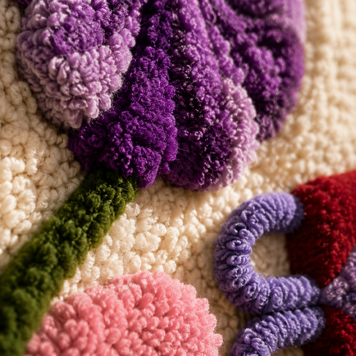 Close-up of Hewn Earth Violet Tulip Wall Art featuring vibrant purple tulip flower detail on a textured background.