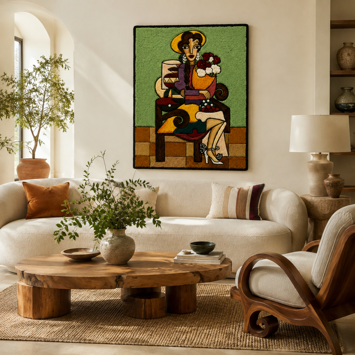 Hewn Earth Rose Salon Muse wall art featuring a vibrant rose design, perfect for salon or home decor.