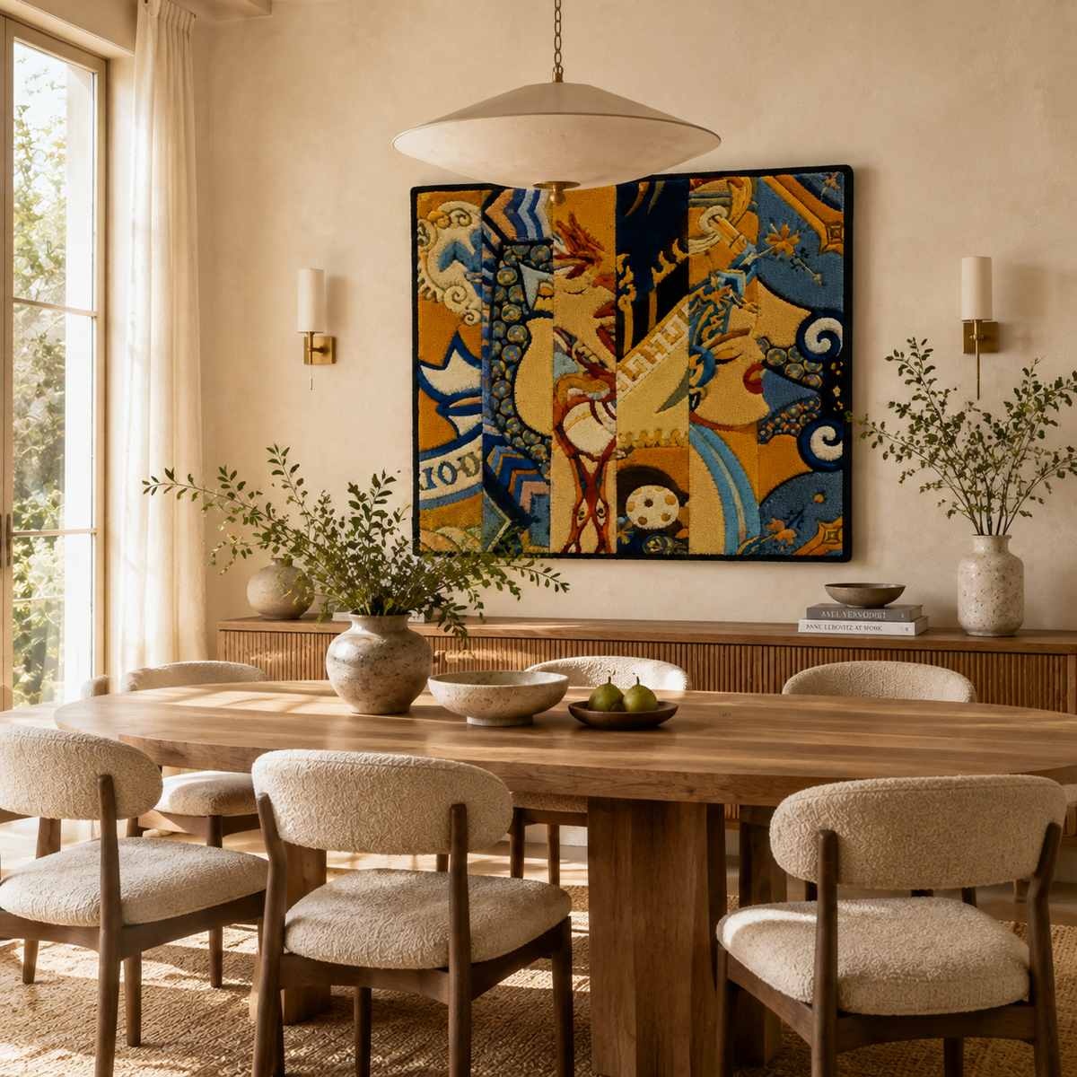 Hewn Earth Studio Fragment wall art featuring abstract textured design in earthy tones displayed on a wall.