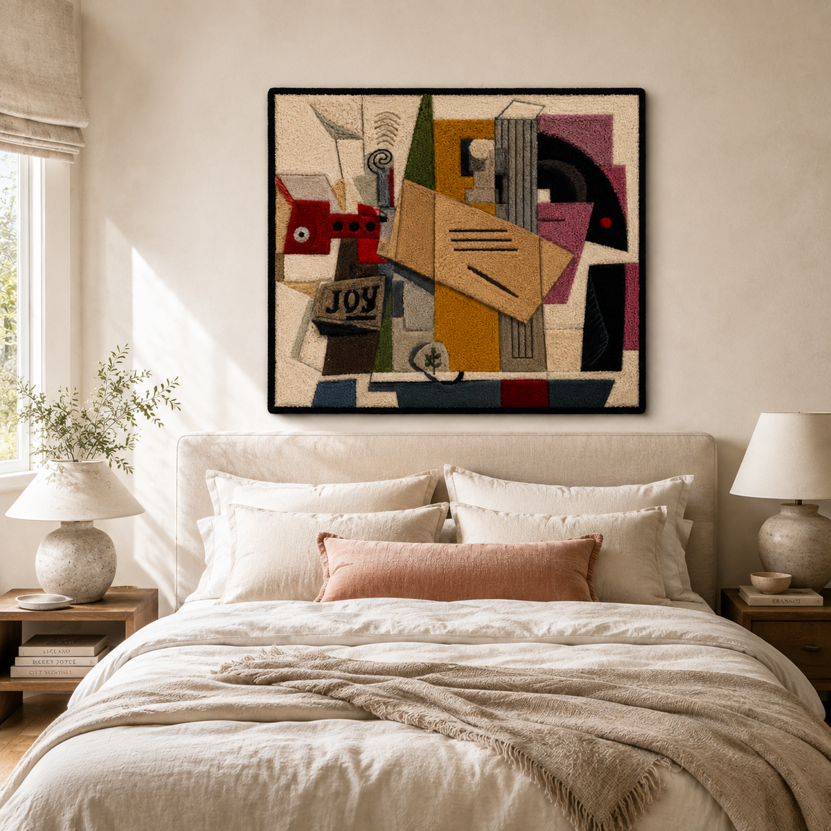 Hewn Earth Paper Joy Assembly wall art featuring layered paper design with earthy tones and intricate details.