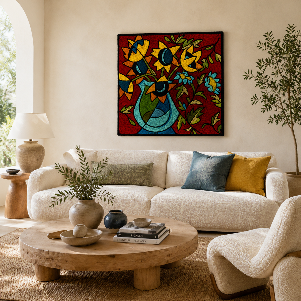 Hewn Earth Midnight Garden Vessel wall art displaying a detailed, artistic garden scene on a decorative vessel.
