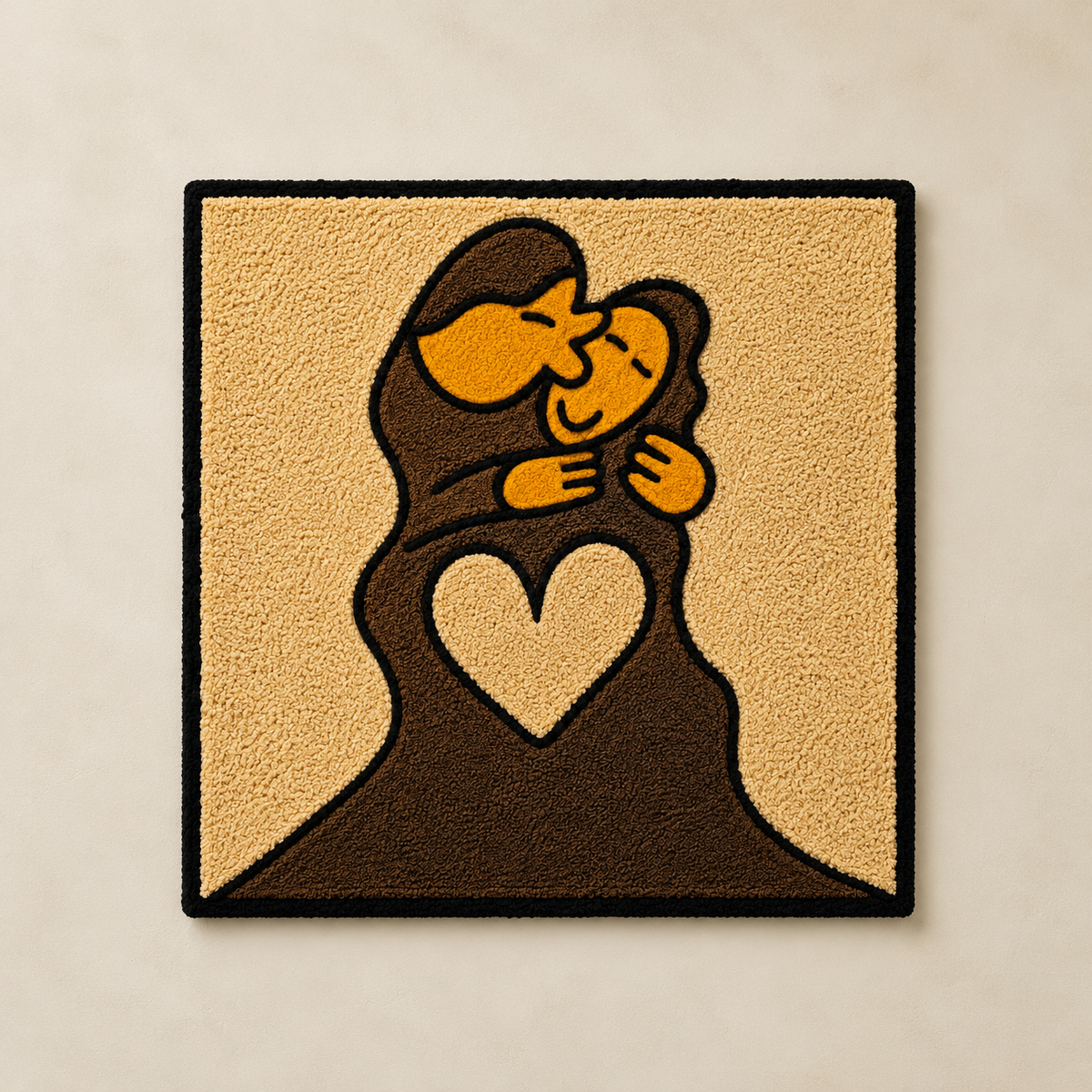 Hewn Earth Heart Held Close wall art featuring a delicate heart design on a light background, suitable for home decor.
