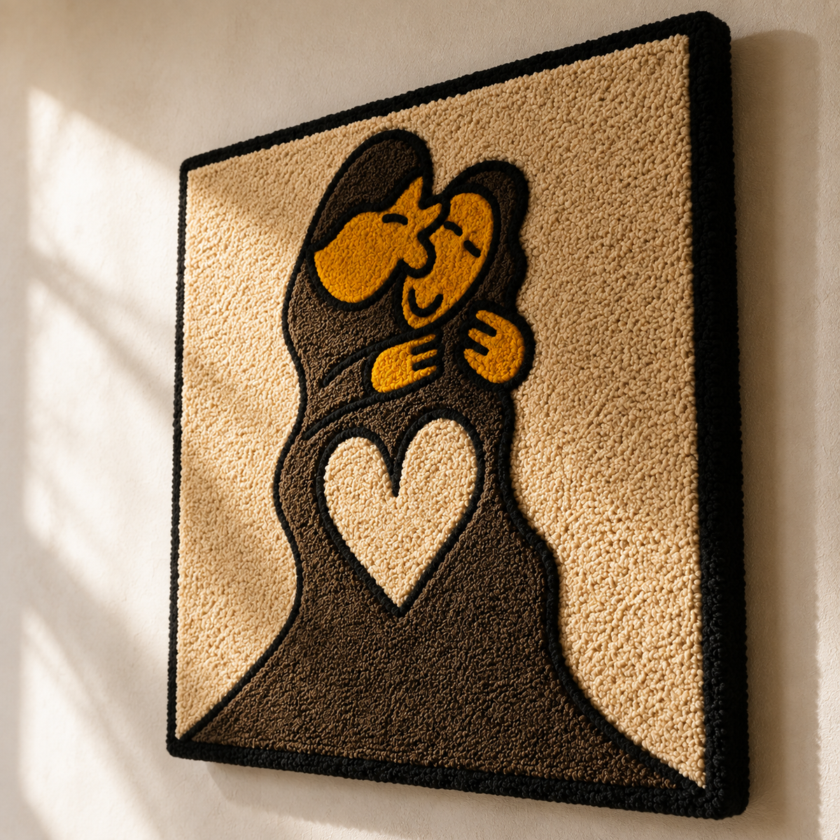 Close-up of Hewn Earth Heart Held Close wall art featuring a detailed, textured design in a natural, earthy style.
