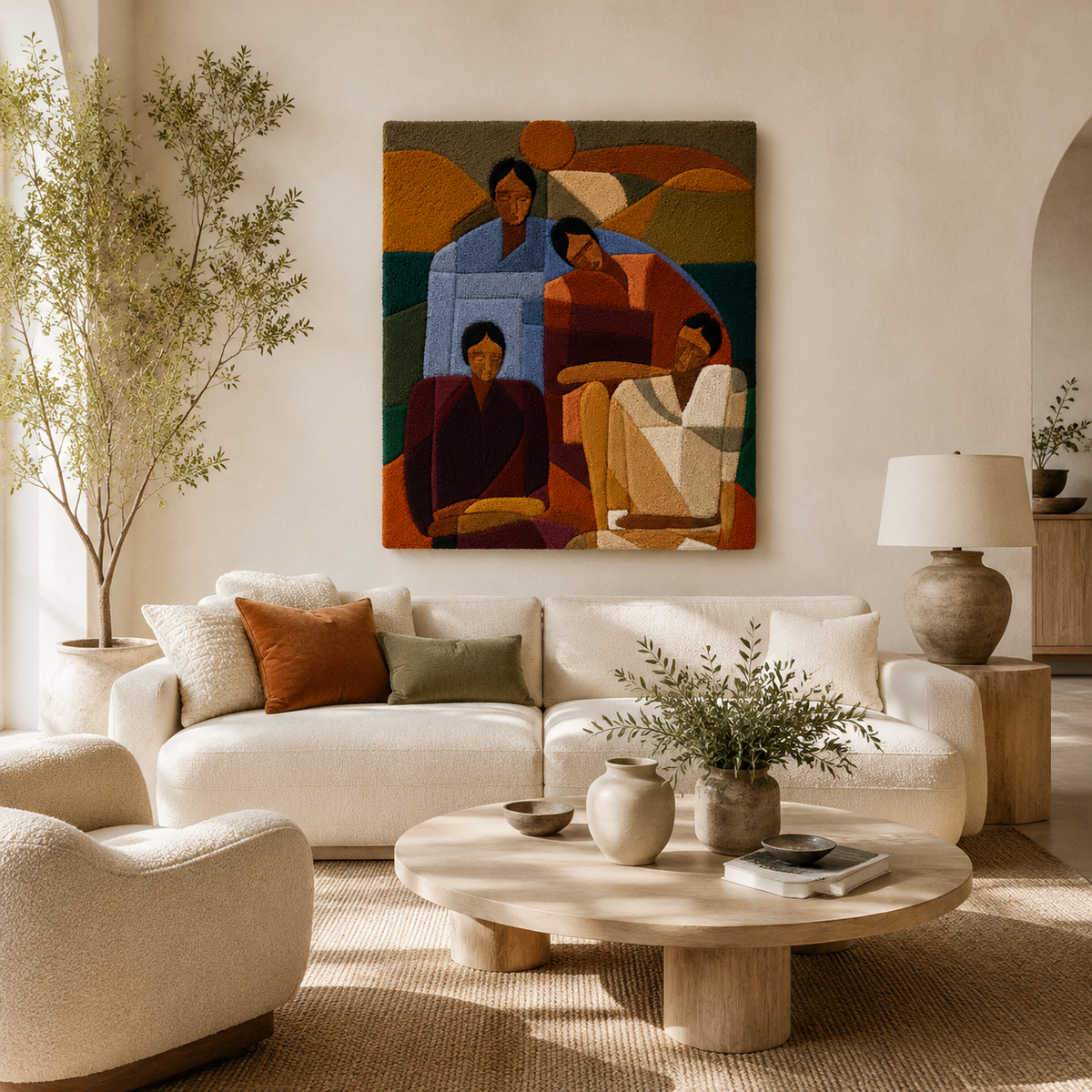 Earth Tone Gathering wall art by Hewn Earth, featuring warm, natural colors and abstract design for wall decor.