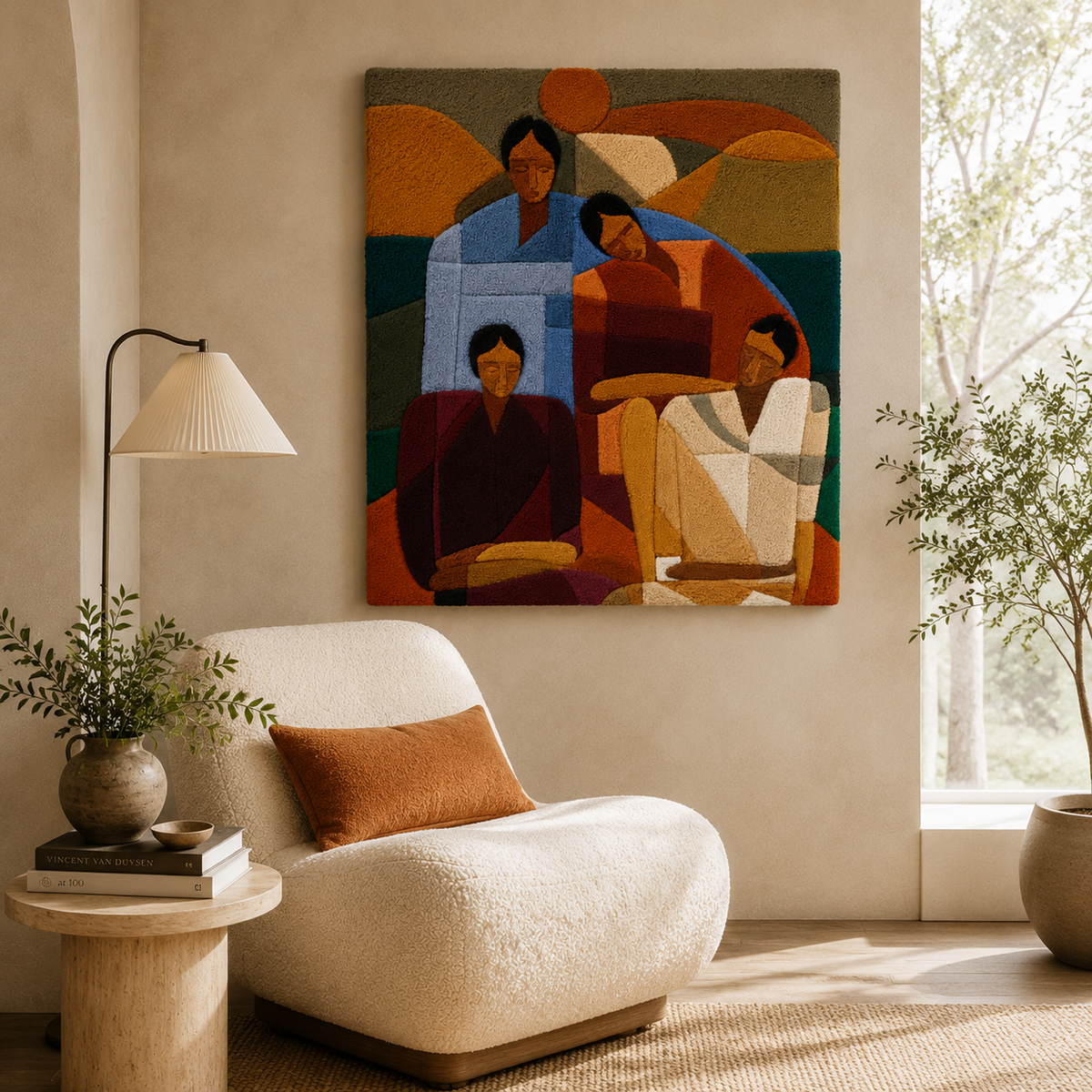 Earth Tone Gathering wall art by Hewn Earth featuring warm, organic colors and abstract shapes for natural home decor.