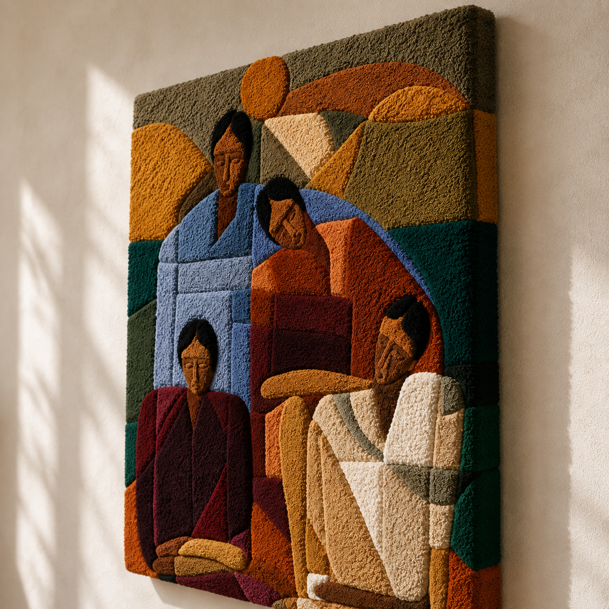 Earth Tone Gathering wall art by Hewn Earth featuring warm, earthy colors and abstract design for wall decor.