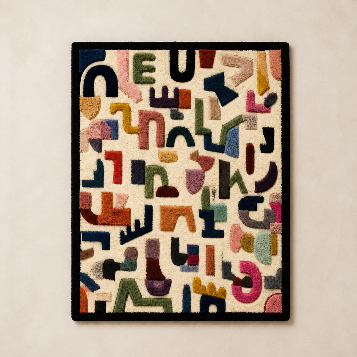 Hewn Earth Soft Signal Field wall art featuring abstract light and dark green tones on textured canvas.
