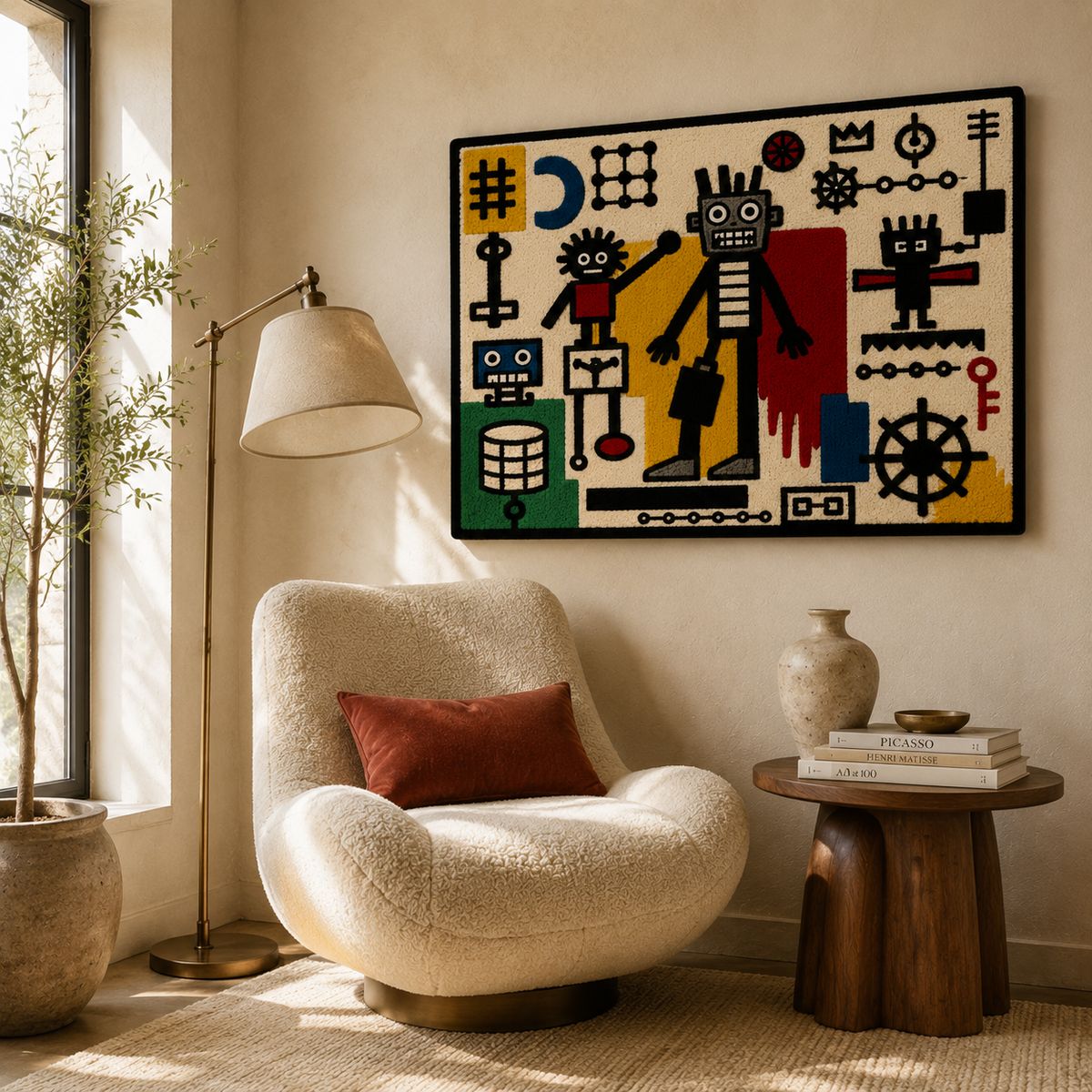 Hewn Earth Machine Kingdom wall art featuring detailed, abstract machinery and organic design in a modern art style.