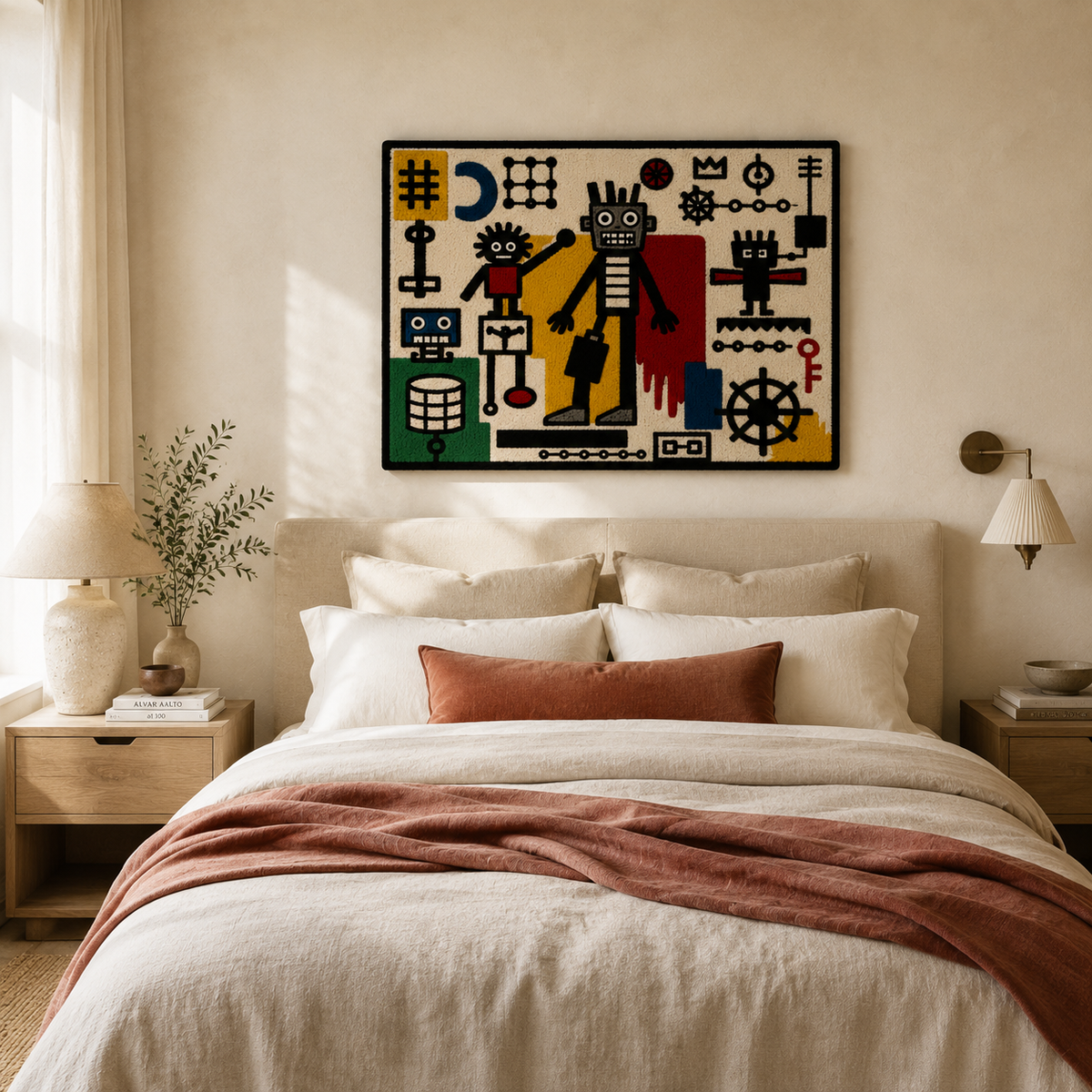 Hewn Earth Machine Kingdom wall art featuring abstract industrial design in earthy tones, perfect for modern interior decor.