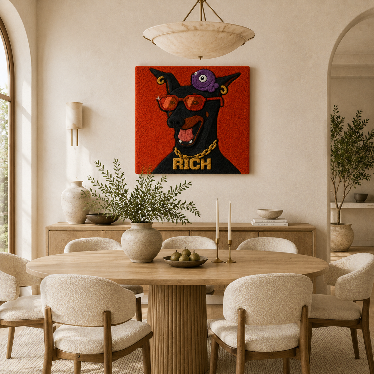 Rich Hound wall art by Hewn Earth featuring a detailed, textured image of a hound dog for stylish home decor.