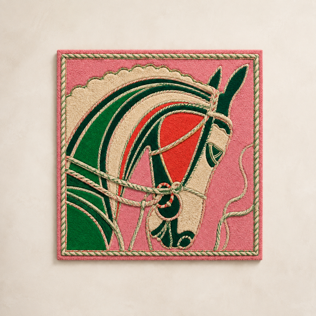 Hewn Earth Rose Bridle wall art featuring a detailed rose design on a light background, ideal for rustic or vintage decor.