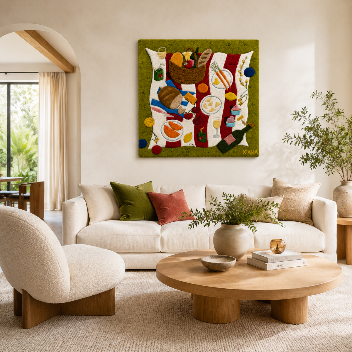 Colorful Sunday Table Scatter wall art by Hewn Earth featuring vibrant, abstract designs for modern home decor.