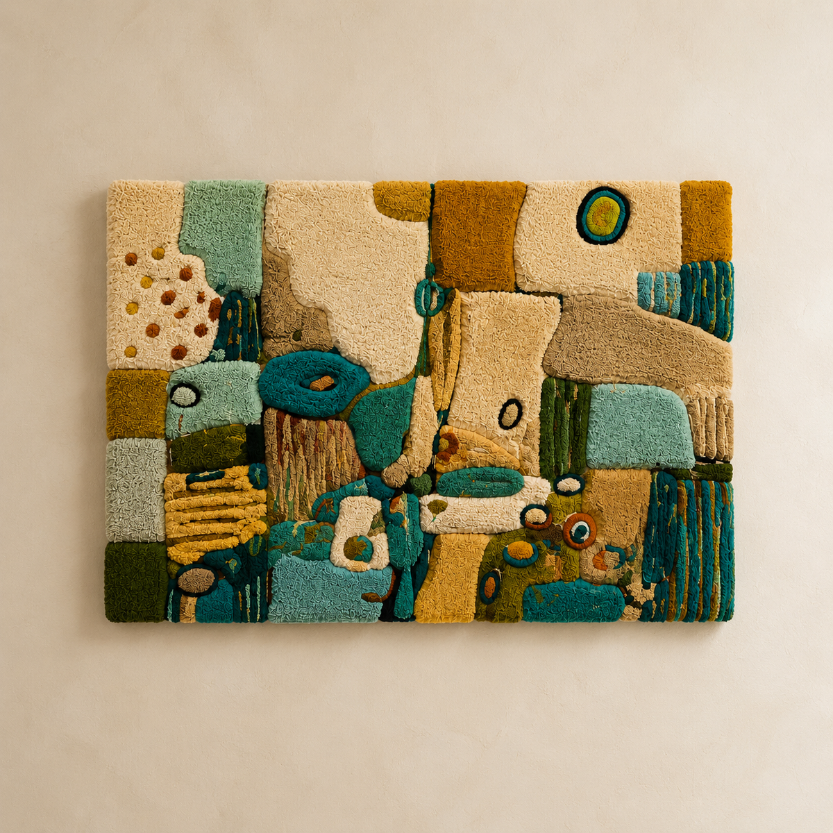 Hewn Earth Mineral Tides wall art featuring textured, abstract mineral-inspired design on a neutral background.