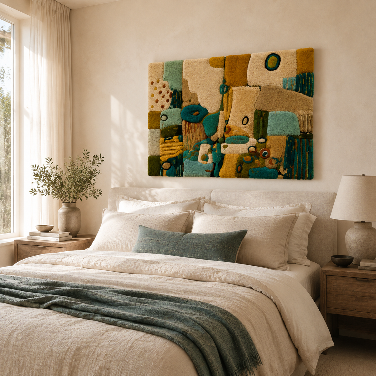 Mineral Tides wall art by Hewn Earth featuring abstract mineral-inspired design in natural tones on a canvas background.