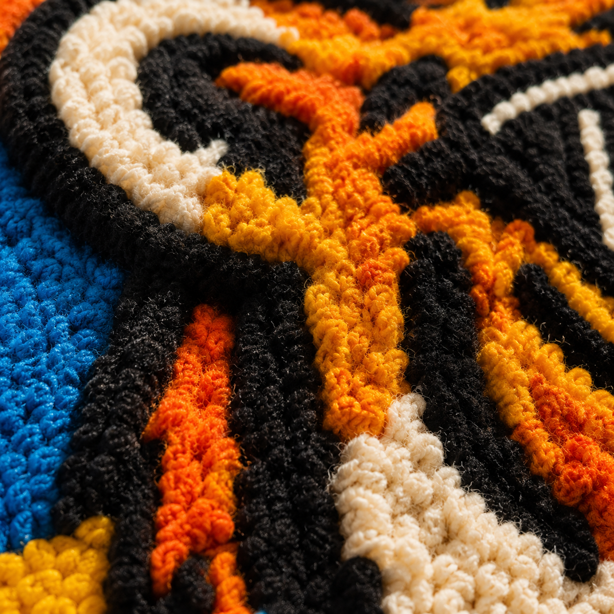 Close-up of the "Dream Bigger Tiger" Hewn Earth wall art featuring detailed tiger illustration on textured canvas.