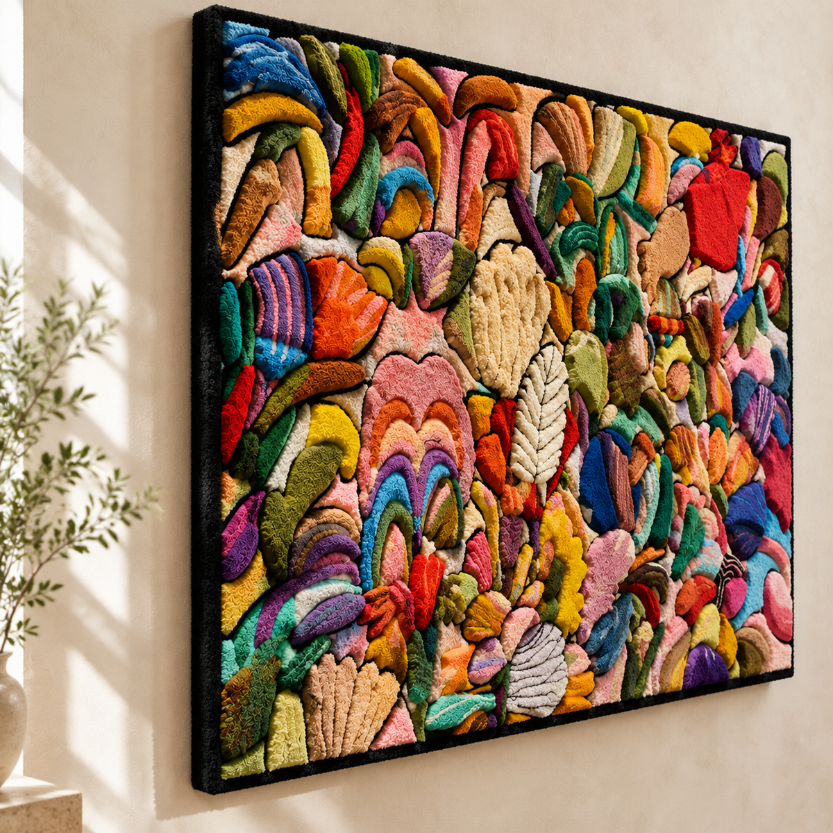 Colorful Wild Color Thicket wall art by Hewn Earth featuring vibrant, abstract foliage design for modern home decor.