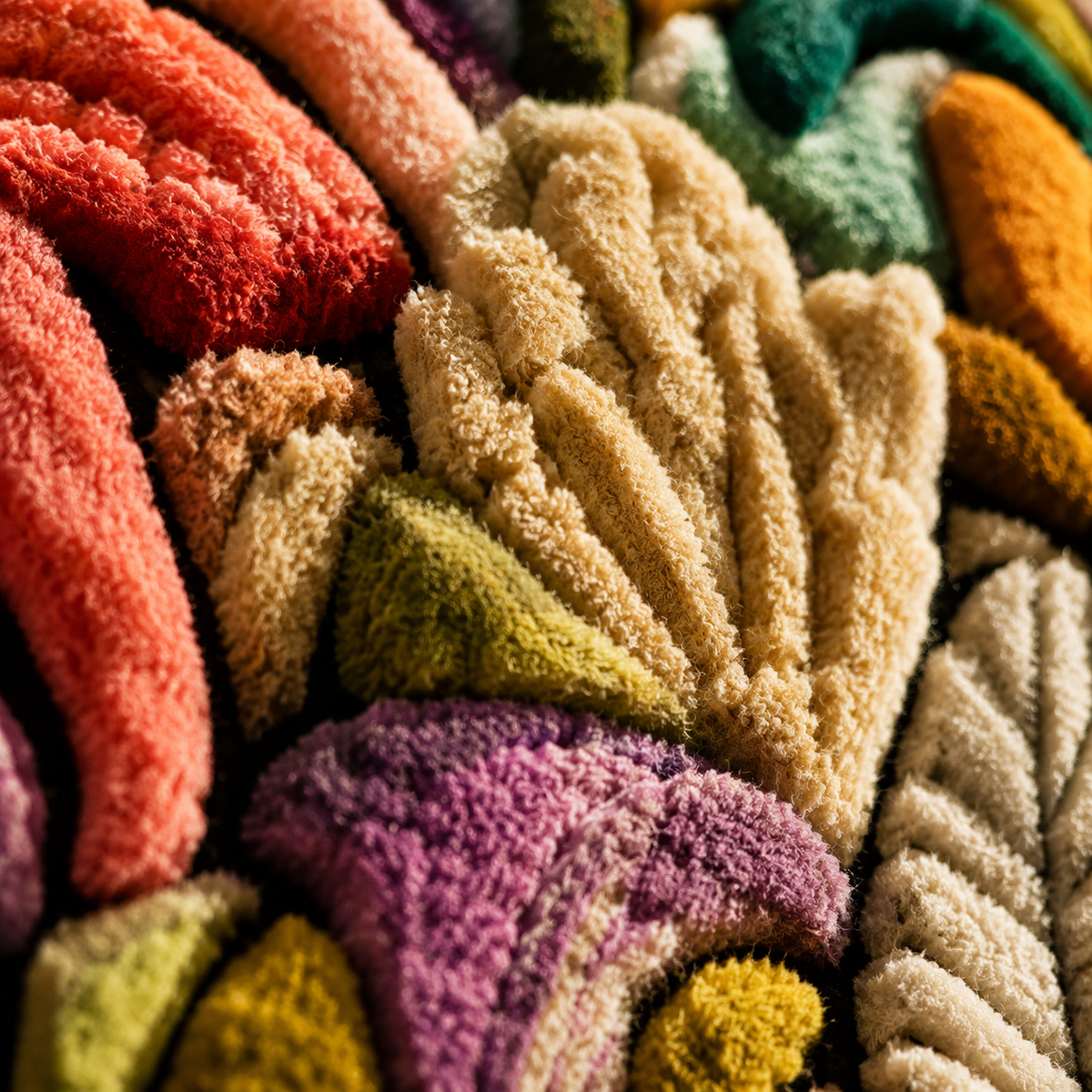 Close-up of Wild Color Thicket wall art by Hewn Earth, showcasing vibrant, detailed botanical design on textured canvas.