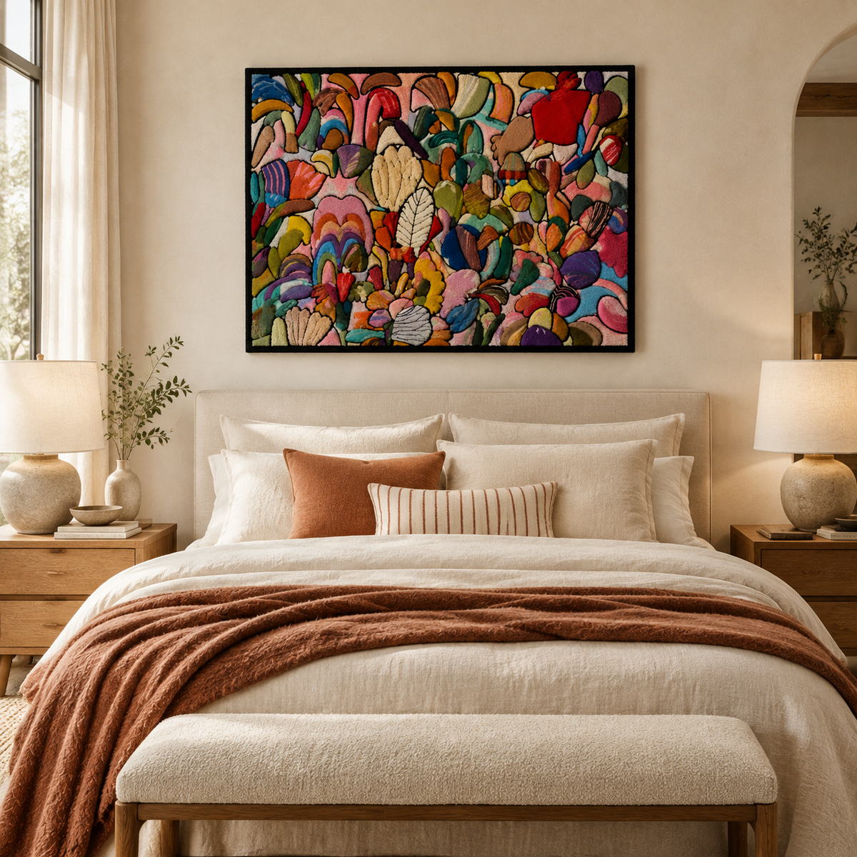 Colorful Wild Color Thicket wall art by Hewn Earth featuring vibrant, abstract plant-inspired design for modern decor.