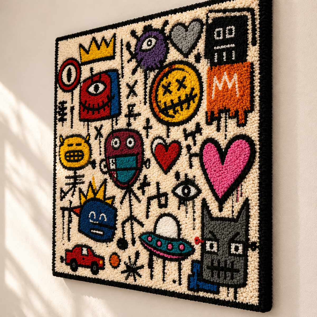 Colorful Street Symbol Chorus wall art by Hewn Earth featuring vibrant urban-inspired graphic design on a rectangular canvas.