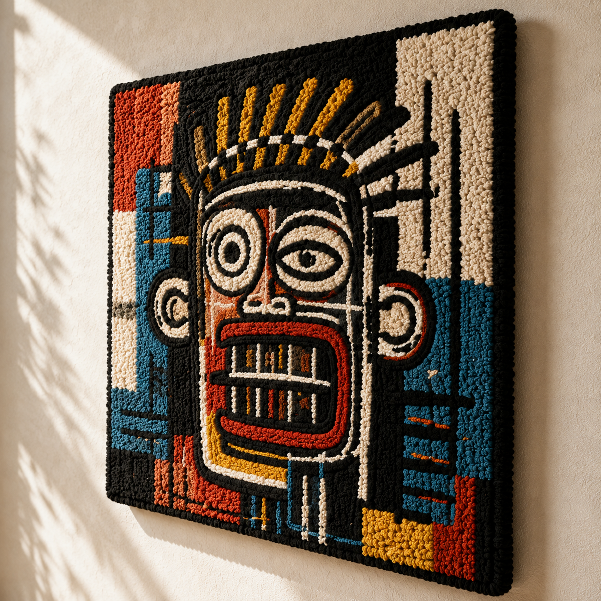Hewn Earth Copper City Mask wall art featuring a detailed, textured copper cityscape design for home decor.