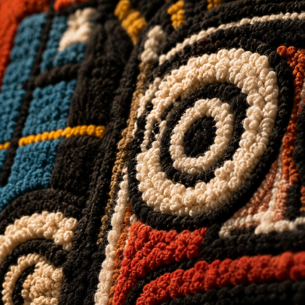 Close-up of Hewn Earth Copper City Mask wall art, featuring intricate copper-toned details and textured design.