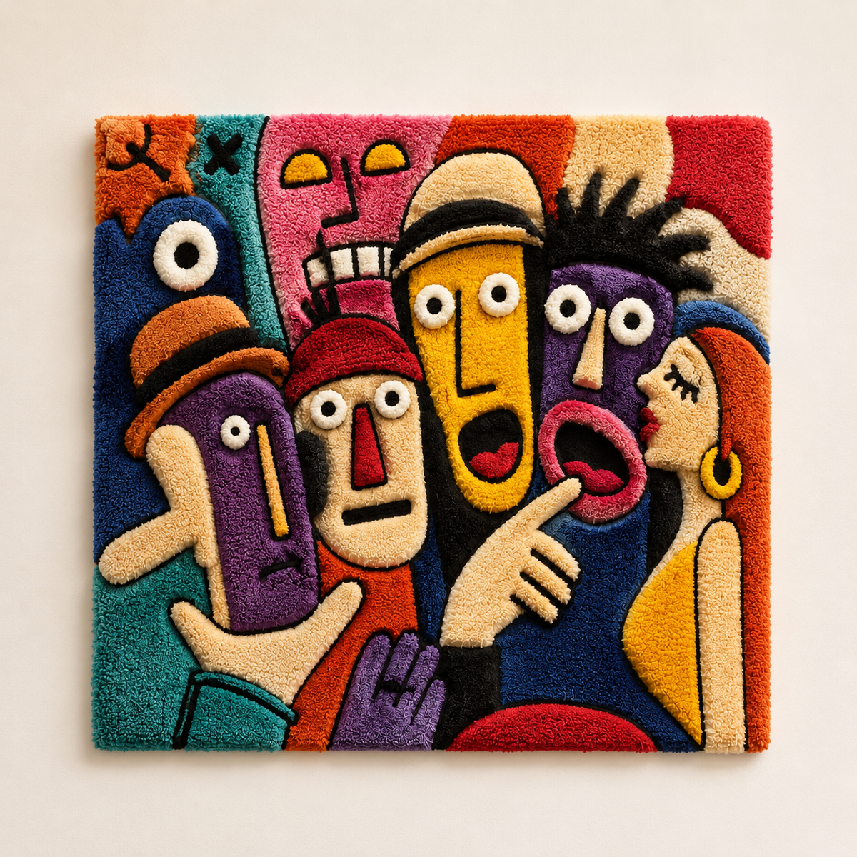 Hewn Earth Gathered Voices wall art featuring abstract design in neutral tones, ideal for modern interior decoration.