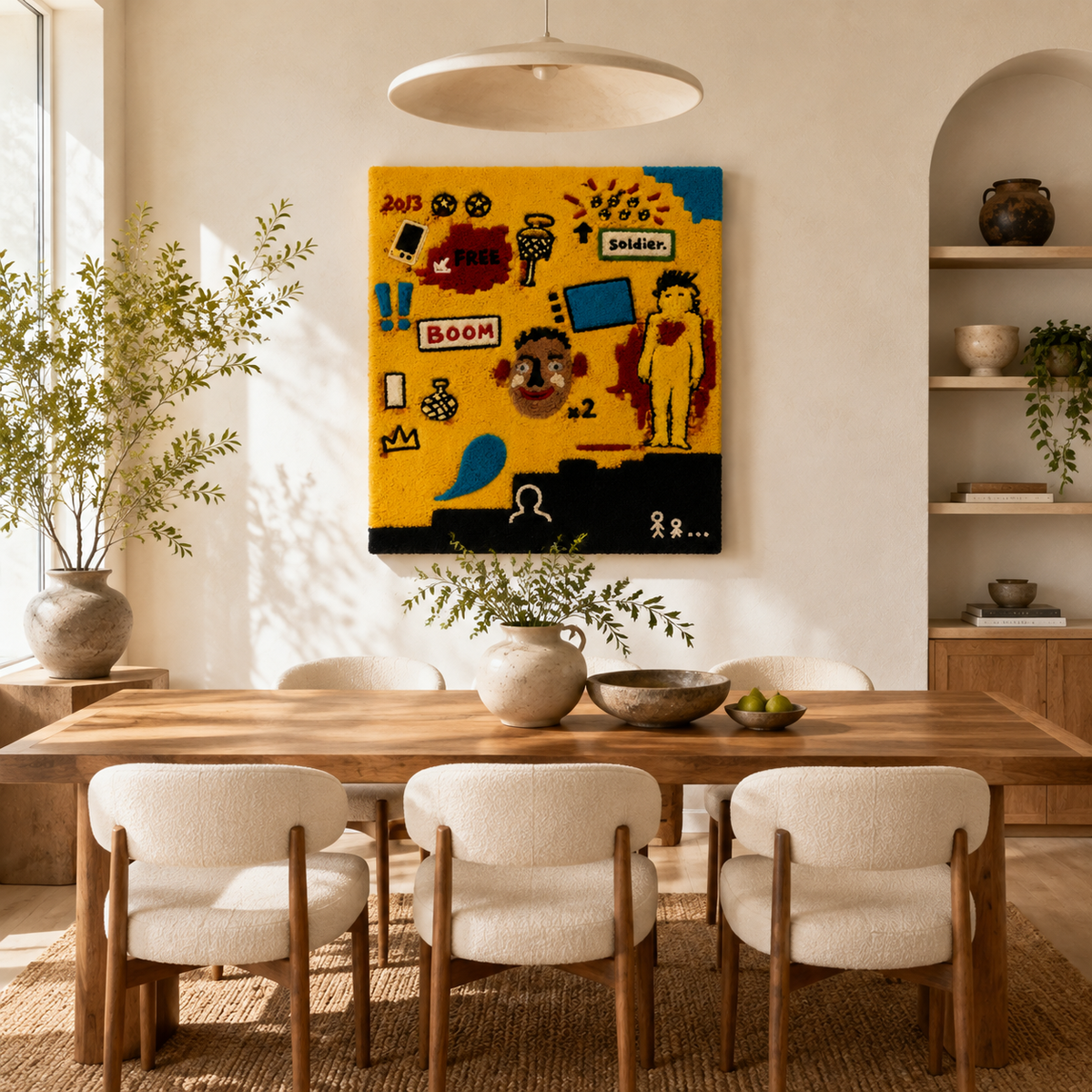 Golden Street Notes wall art by Hewn Earth featuring a vibrant, abstract design on a textured background.