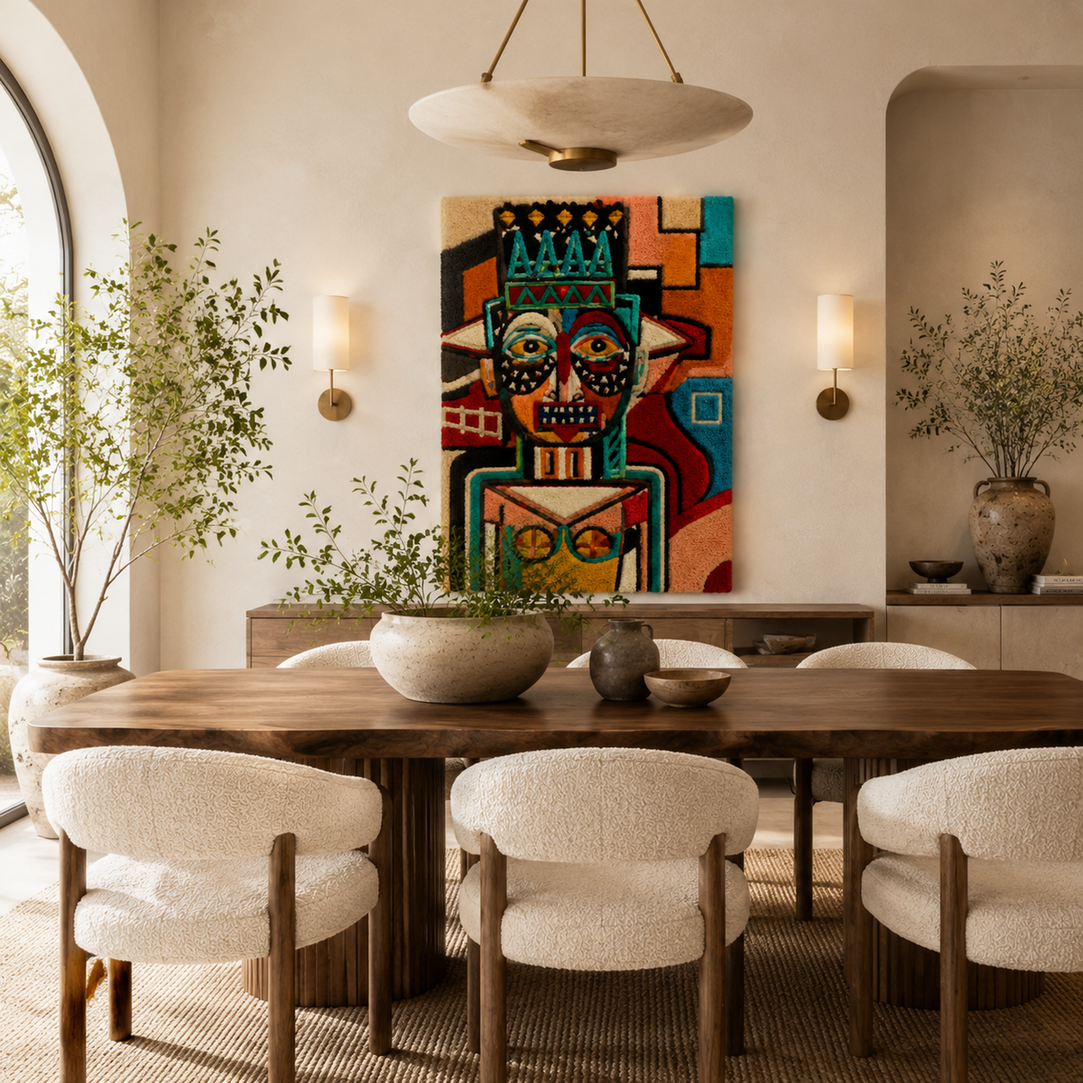 Turquoise bone wall art by Hewn Earth, featuring intricate bone patterns on a textured wall backdrop.