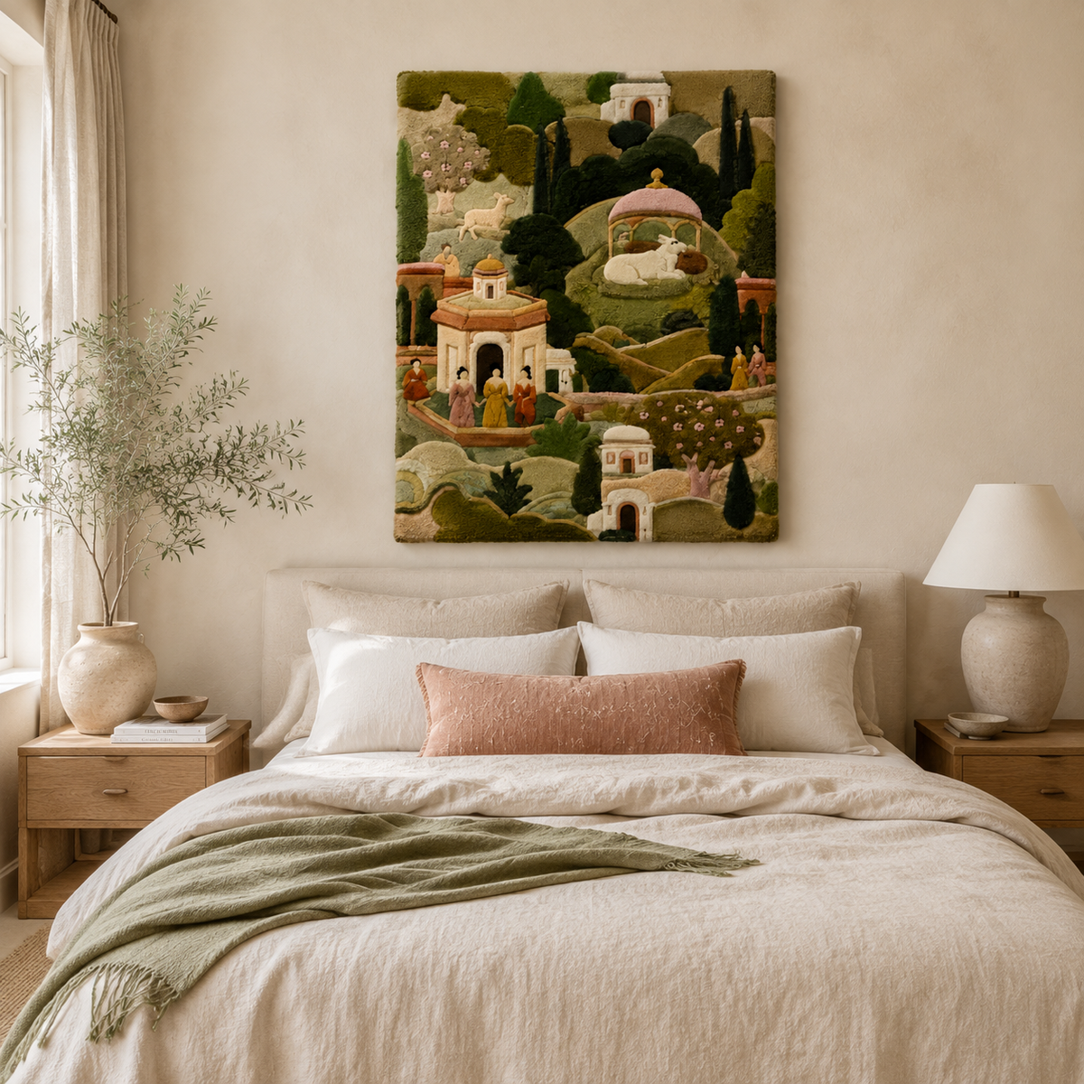 Hewn Earth Garden Citadel wall art featuring textured landscape design on a neutral background.