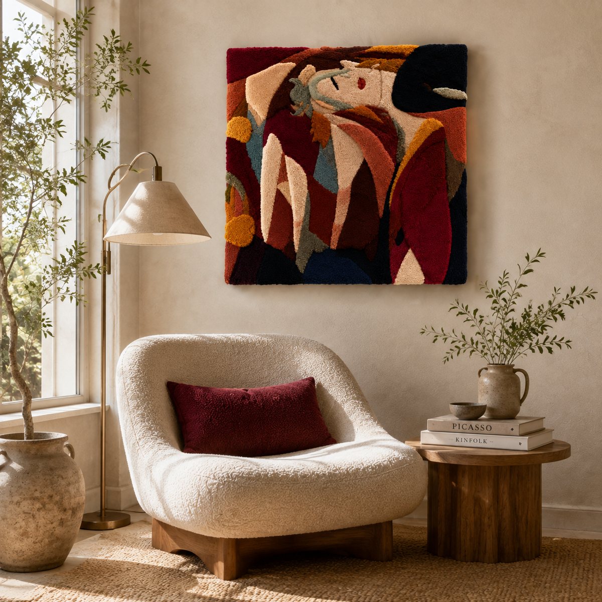 Autumn Figure Fold wall art by Hewn Earth, showcasing a layered paper sculpture with warm autumnal colors and intricate design details.