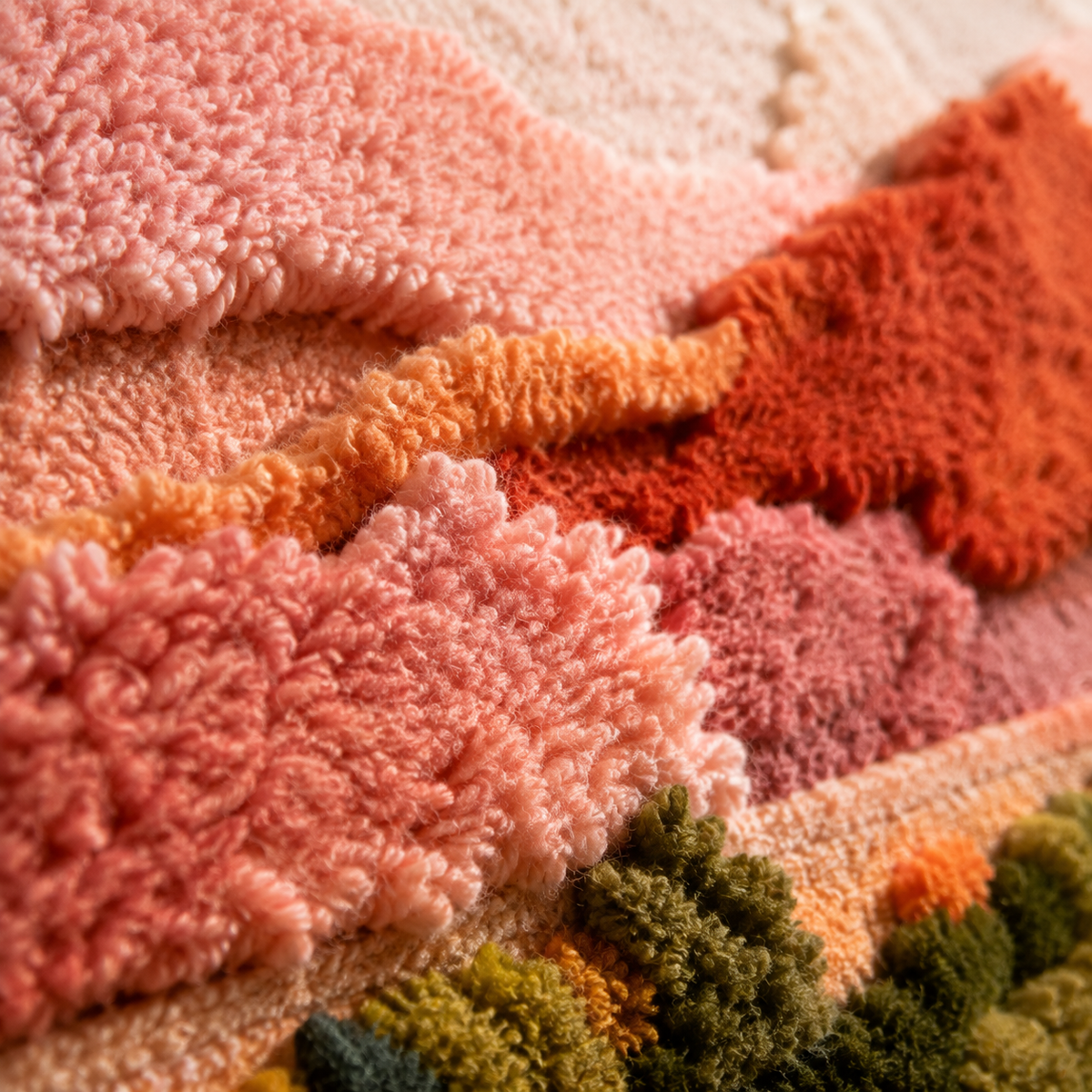 Close-up of Hewn Earth Rose Horizon Fields wall art featuring vibrant, detailed floral design on textured canvas.