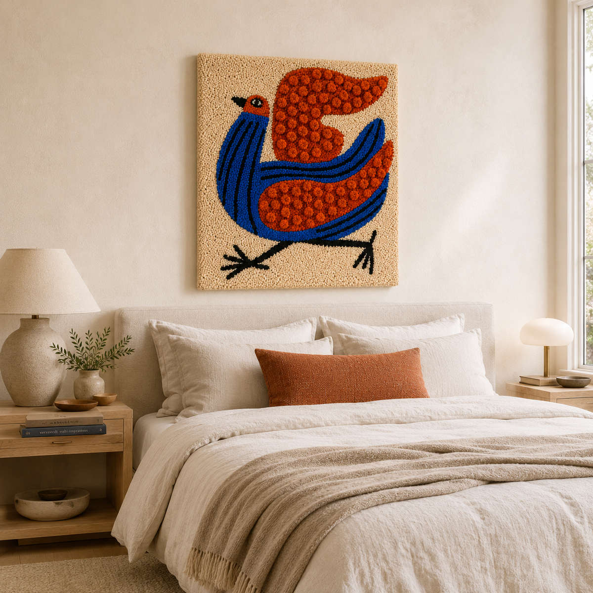 Hewn Earth Marigold Courier wall art featuring vibrant marigold flowers in a natural, colorful botanical illustration for home decor.