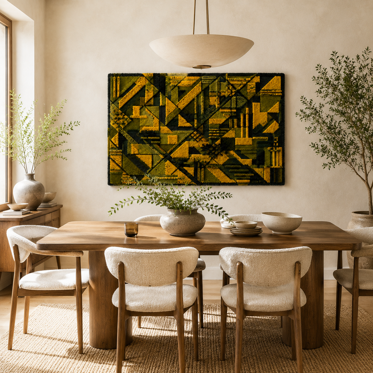 Hewn Earth Verdigris Circuit wall art featuring abstract green and blue patina design on textured surface.