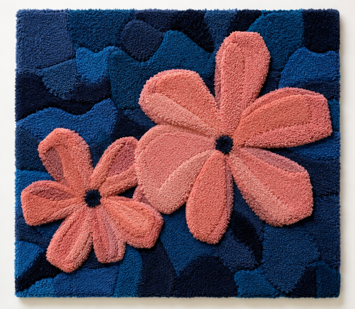 Hewn Earth Midnight Petals wall art featuring dark floral design on a neutral background, perfect for modern home decor.