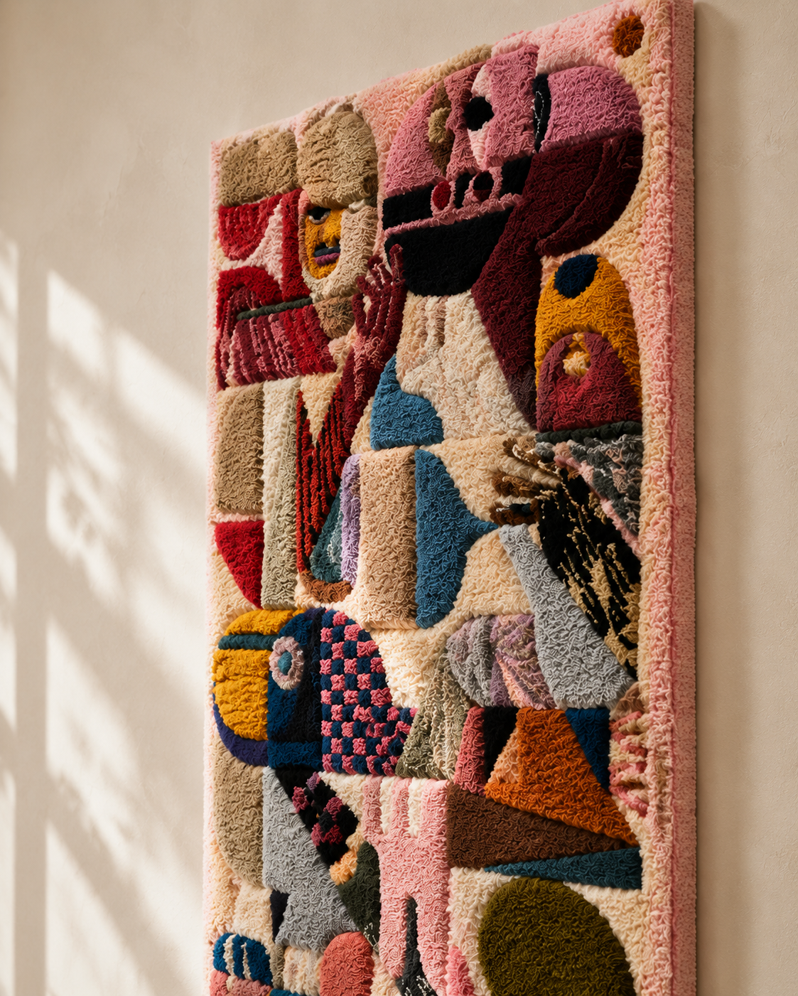 Colorful paper carnival wall art by Hewn Earth featuring vibrant paper decorations and festive designs for home decor.