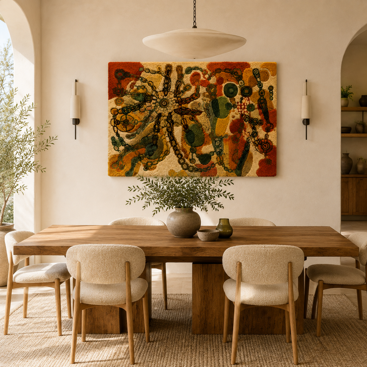 Golden reliquary wall art by Hewn Earth featuring intricate gold detailing on a decorative wall hanging.