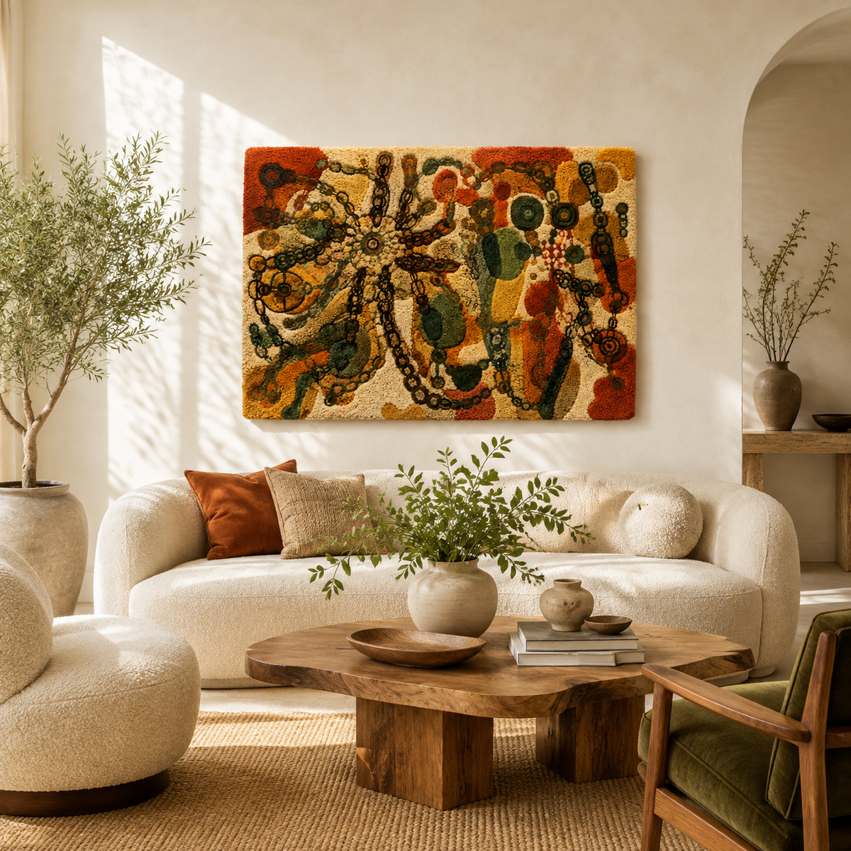 Golden Reliquary wall art by Hewn Earth featuring intricate gold-toned design on a textured background.