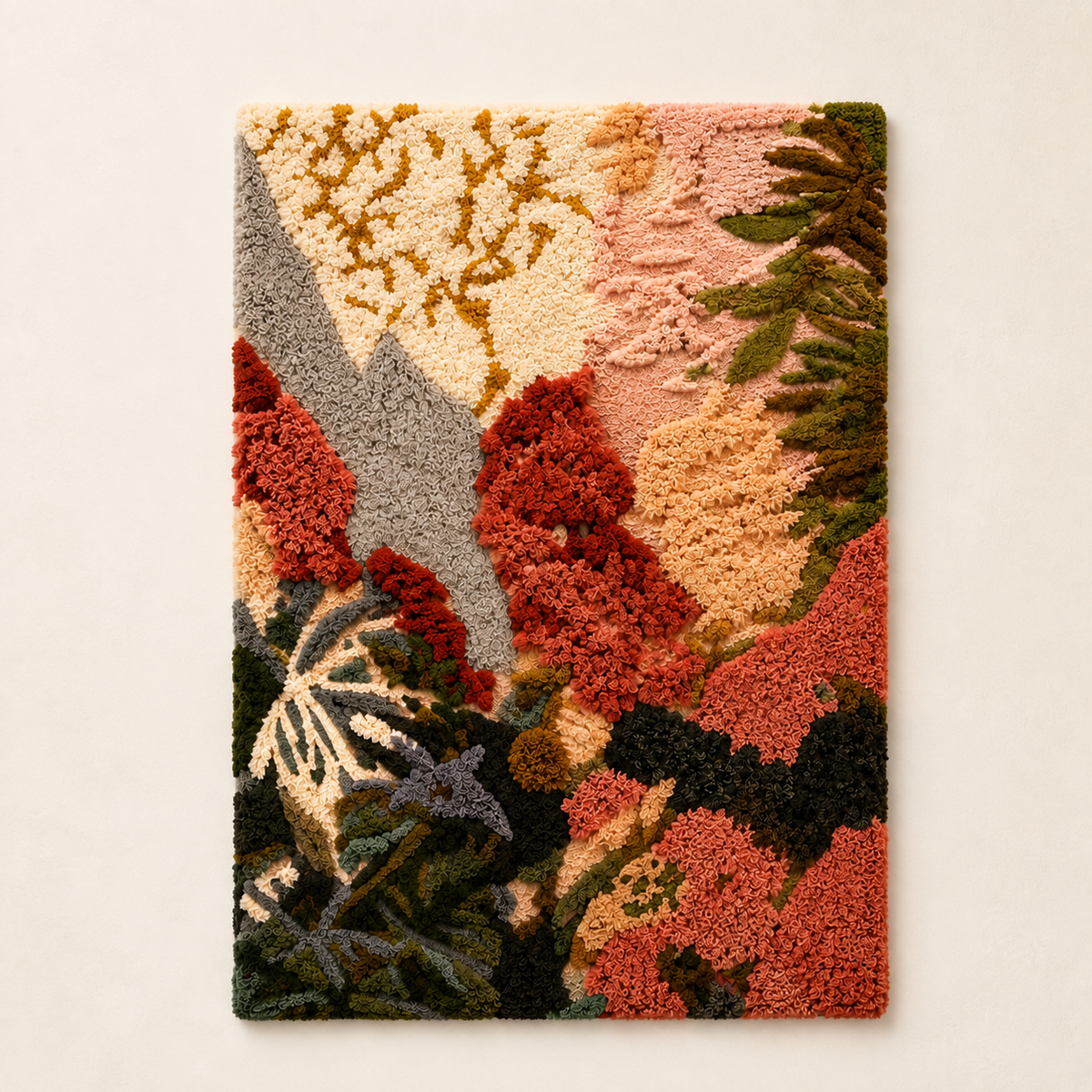 Autumn Ravine wall art by Hewn Earth, featuring a nature-inspired landscape with warm autumn colors and textured details.
