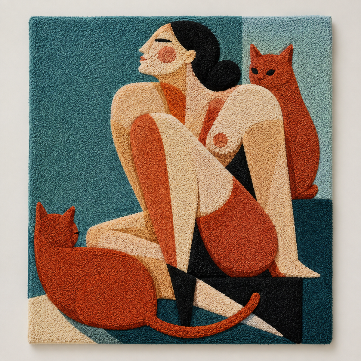 Three red foxes wall art by Hewn Earth, featuring vibrant fox illustrations on a neutral background for modern home decor.