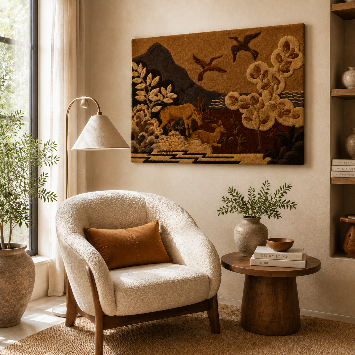 Hewn Earth Flying Over Hills wall art featuring a scenic landscape with rolling hills and a vibrant sky, wall decor for nature lovers.